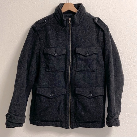 GAP Other - Gap Black Wool Military Zip Coat
